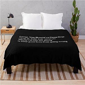 Lover, You Should've Come Over by Jeff Buckley Aesthetic Quote Black Throw Blanket