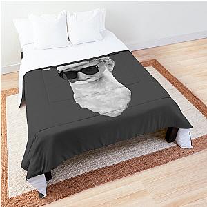 Santa Jeff Goldblum - on Grey Comforter