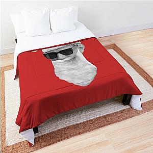 Santa Jeff Goldblum - on Red Comforter