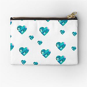 Blue Jellybean Hearts Sticker Pack Zipper Pouch