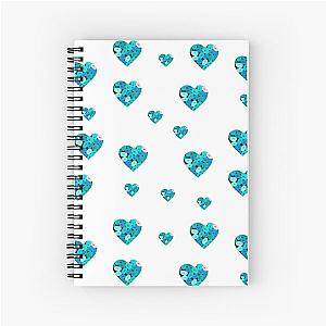 Blue Jellybean Hearts Sticker Pack Spiral Notebook