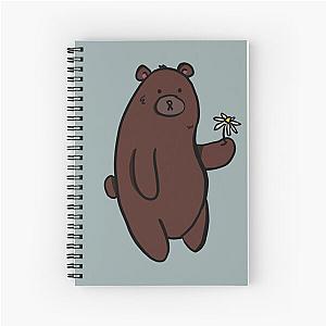 Cute jellybean bear with flower  Spiral Notebook