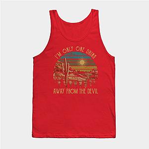 Jelly Roll Tank Tops - I'm Only One Drink Away From The Devil Western Deserts Leopard Cactus Tank Top TP2509