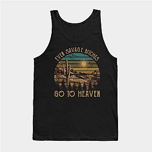 Jelly Roll Tank Tops - Even Savage Bitches Go To Heaven Mountain Cactus Graphic Tank Top TP2509