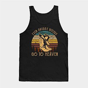 Jelly Roll Tank Tops - Even Savage Bitches Go To Heaven Country Music Cowboys Boots And Hat Tank Top TP2509