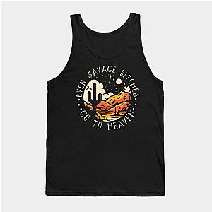 Jelly Roll Tank Tops - Even Savage Bitches Go To Heaven Western Desert Mountain Tank Top TP2509