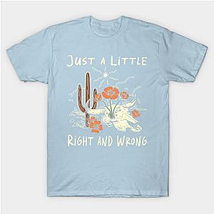 Jelly Roll T-Shirts - Just A Little Right And Wrong Music Lyrics Cactus Deserts Boots T-Shirt TP2509