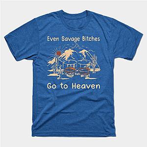 Jelly Roll T-Shirts - Even Savage Bitches Go To Heaven Drink Glass Mountain T-Shirt TP2509