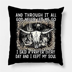 Jelly Roll Pillows - And Through It All God Never Let Me Go  Leopard Cactus Deserts Poster TP2509