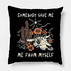 Jelly Roll Pillows - Somebody save me, me from myself Bull Skull Sky Cactus Flowers Poster TP2509