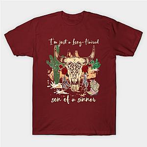 Jelly Roll T-Shirts - Graphic I'm Just A Long Haired Son Of A Sinner Gifts Women T-Shirt TP2509