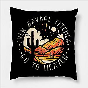 Jelly Roll Pillows - Even Savage Bitches Go To Heaven Western Desert Mountain Poster TP2509