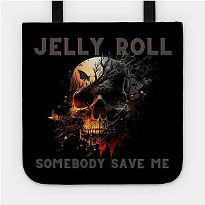 Jelly Roll Bags - Jelly Roll 'Somebody Save Me'' Skull Shirt Gray and Orange Letters Bag TP2509