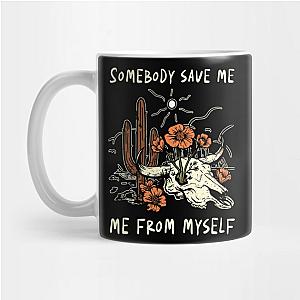 Jelly Roll Mugs - Somebody save me, me from myself Bull Skull Sky Cactus Flowers Mug TP2509