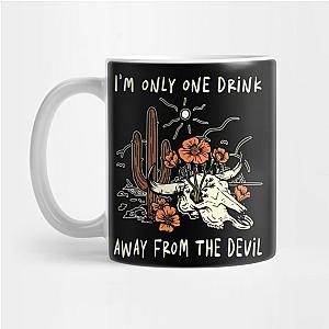 Jelly Roll Mugs - I'm Only One Drink Away From The Devil Bull-Skull Graphic Feathers Mug TP2509