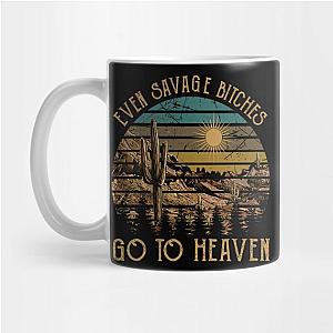 Jelly Roll Mugs - Even Savage Bitches Go To Heaven Mountain Cactus Graphic Mug TP2509