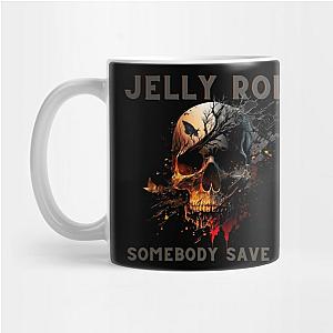 Jelly Roll Mugs - Jelly Roll 'Somebody Save Me'' Skull Shirt Gray and Orange Letters Mug TP2509