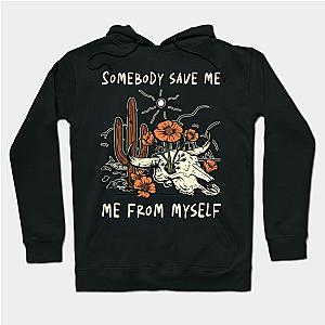 Jelly Roll Hoodies - Somebody save me, me from myself Bull Skull Sky Cactus Flowers Hoodie TP2509