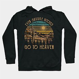 Jelly Roll Hoodies - Even Savage Bitches Go To Heaven Mountain Cactus Graphic Hoodie TP2509