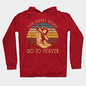 Jelly Roll Hoodies - Even Savage Bitches Go To Heaven Country Music Cowboys Boots And Hat Hoodie TP2509