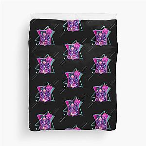 Retro Jem is Truly Outrageous (Black) Duvet Cover