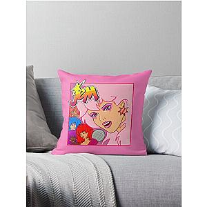 80S Jem and the Holograms Heads Throw Pillow