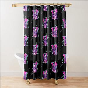 Retro Jem is Truly Outrageous (Black) Shower Curtain