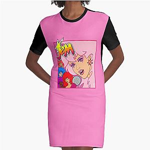 80S Jem and the Holograms Heads Graphic T-Shirt Dress