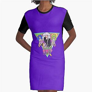 80s Jem -  Roxy - Stormer - Pizzazz Graphic T-Shirt Dress