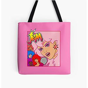 80S Jem and the Holograms Heads All Over Print Tote Bag