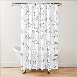 Jenna Marbles Leisuring (Line Drawing) Shower Curtain