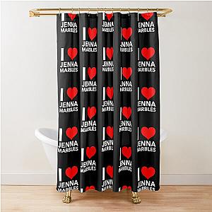 i heart jenna marbles (white) Shower Curtain