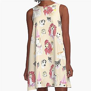 Marbles, Kermit, Peach, Bunny Jenna Marbles fanart A-Line Dress