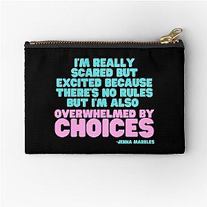 Overwhelmed by Choices Jenna Marbles Zipper Pouch