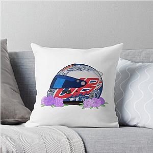 Jenson Button 2023 Petit Mans Helmet With Flowers Throw Pillow