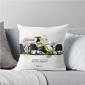Jenson Button - Brawn BGP 001 - 2009 Art Throw Pillow
