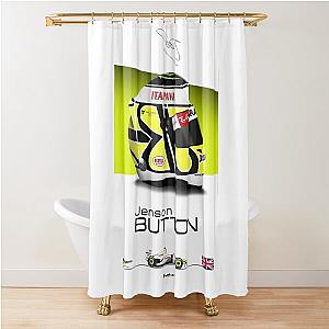 Jenson Button 2009 Helmet and Print Shower Curtain