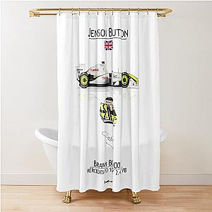 Jenson Button Brawn BGP001 Driver Helmet Shower Curtain
