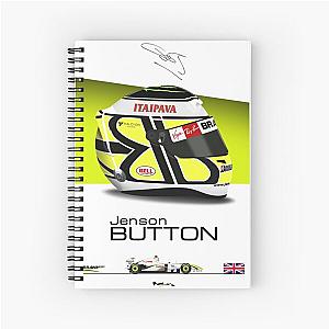 Jenson Button 2009 Helmet and Car Print Notebook