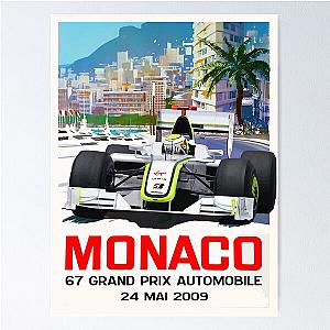 Jenson Button Brawn Monaco GP 2009 Poster