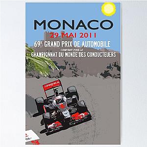 2011 Monaco Grand Prix Poster Jenson Button