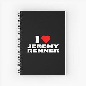 I Love Jeremy Renner White Fonts Spiral Notebook