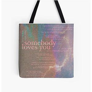 somebody loves you - love is not dying jeremy zucker typographic All Over Print Tote Bag