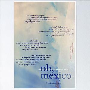 oh, mexico - love is not dying jeremy zucker typographic Poster