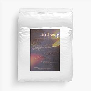 full stop - love is not dying jeremy zucker typographic Duvet Cover