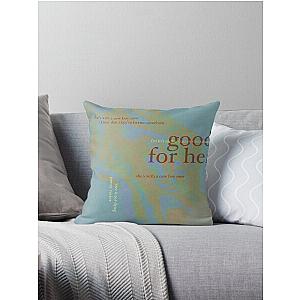 good for her - love is not dying jeremy zucker typographic Throw Pillow