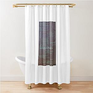 lakehouse - love is not dying jeremy zucker typographic Shower Curtain