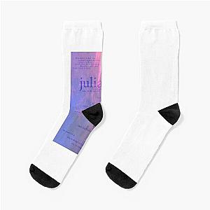 julia - love is not dying jeremy zucker typographic Socks