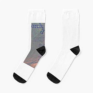 orchid - love is not dying jeremy zucker typographic Socks