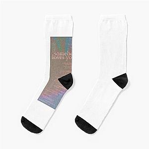 somebody loves you - love is not dying jeremy zucker typographic Socks